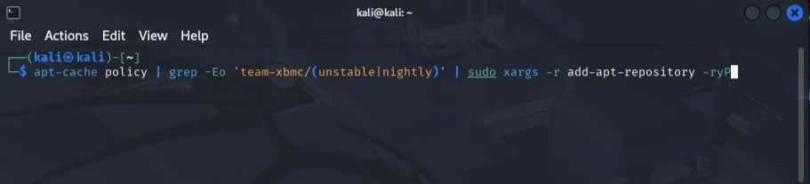 apt-cache policy | grep -Eo 'team-xbmc/(unstable|nightly)' | sudo xargs -r add-apt-repository -ryP
